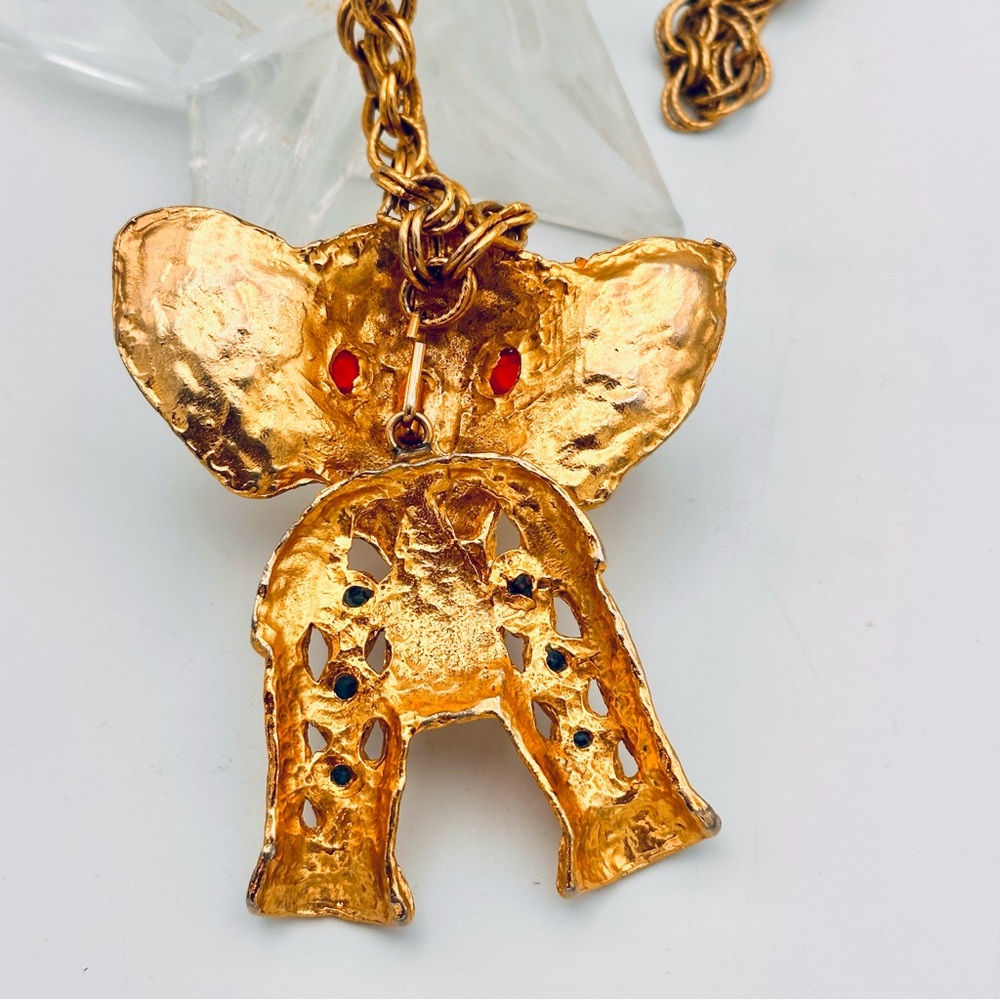 Vintage 60s 70s D&E JULIANA Elephant Statement Pendant - Picture 12 of 16